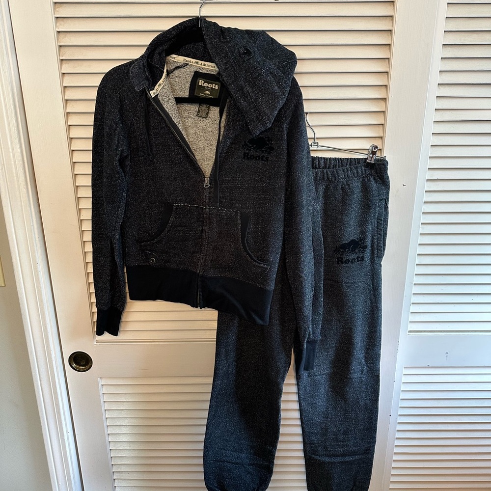 Roots Charcoal Hoodie and Joggers Set